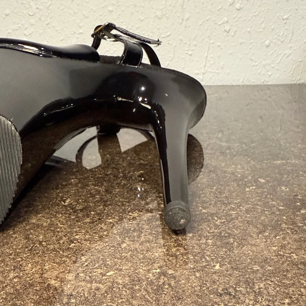 Pleasure Black Slingback Platform Stiletto‎ High Heels